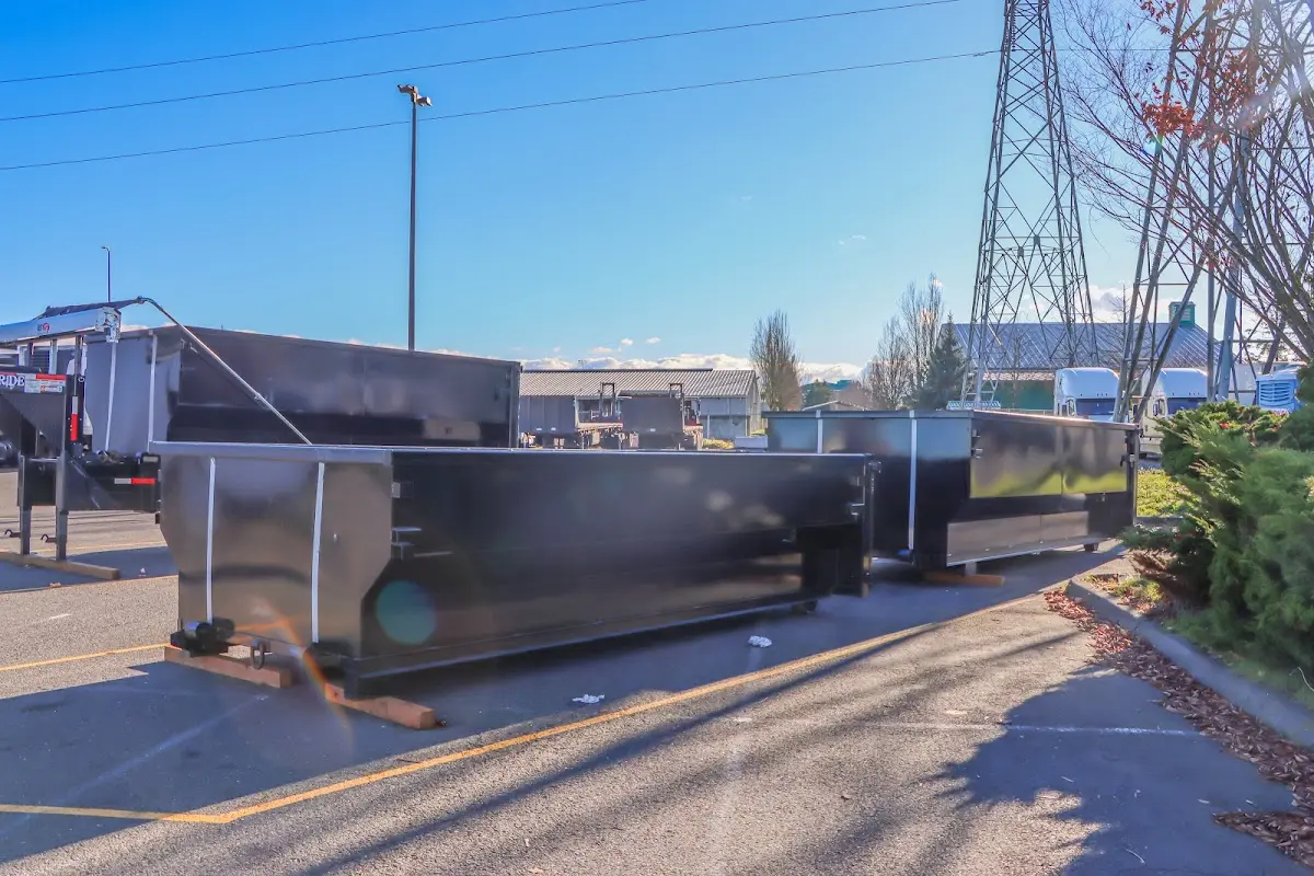 Roll-off dumpster ready for waste disposal at job site for Roll Off Dumpster Rental in Waterford